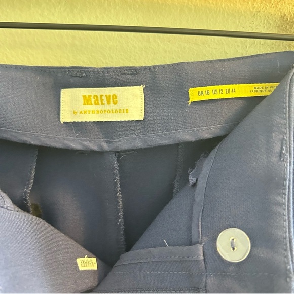 Maeve Slim Trousers Womens Size 12 Navy Blue Pants Anthropologie Office Work - Picture 10 of 14